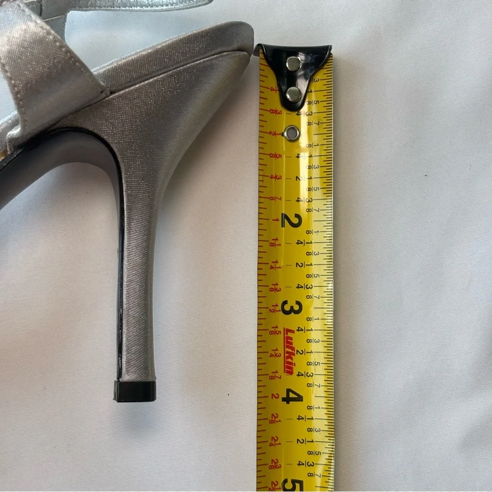 Touch of Nina Silver Rhinestone Heels